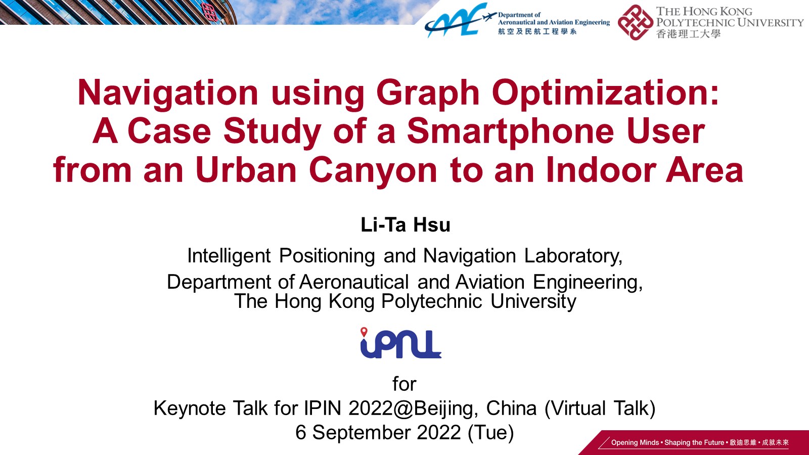 IEEE IPIN 2022 Keynote: Navigation using Graph Optimization
